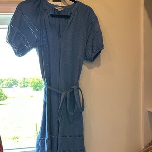 Blue Short Sleeve Boden Dress with Belt